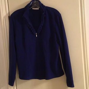 Coldwater Creek Royal Blue Fleece Sweater in Large